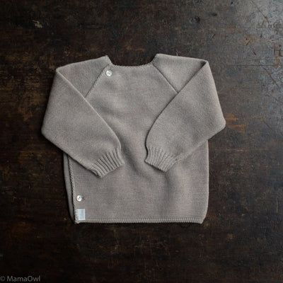 Baby Merino Wool Wrap Cardigan - Beige