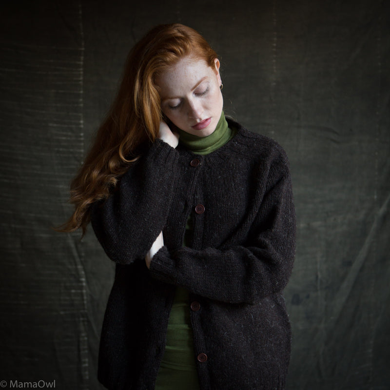 Coast Women's Cardigan - British Heritage Wool - Peat