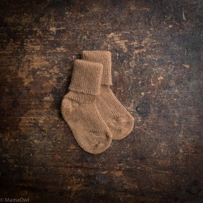 Baby Camel Wool Socks  - Natural brown