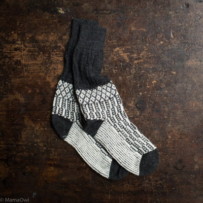 Adults Wool Nordic Socks - Anthracite/Natural