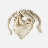 Hand Crochet Alpaca Triangle Scarf - Ivory